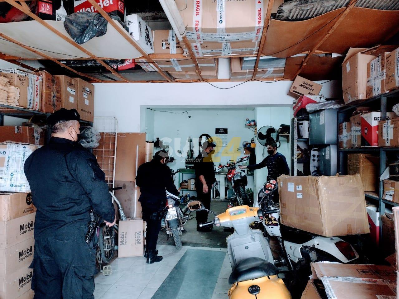 Venado Tuerto: La policía inspeccionó 14 talleres de motos