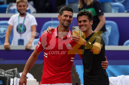 Coria no pudo con Djokovic, pero se sacó una selfie