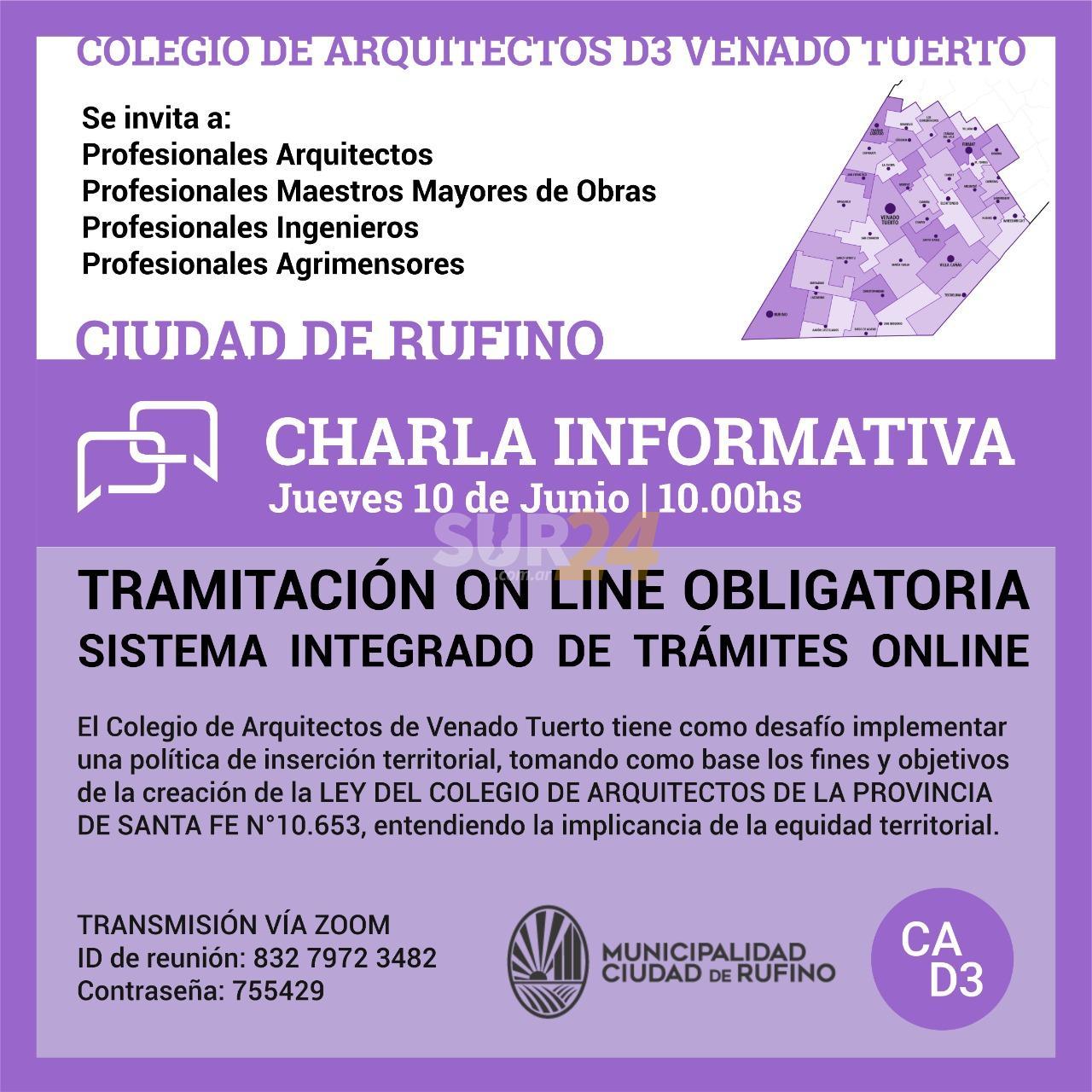 Rufino: Charla informativa sobre Sistema Integrado de Trámites on line