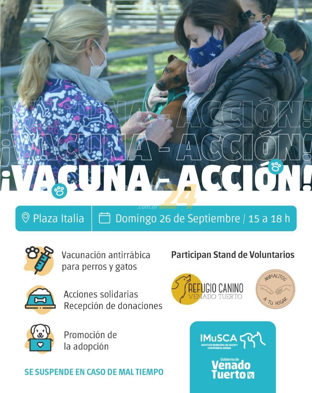 Jornada de “Vacuna-Acción” en plaza Italia