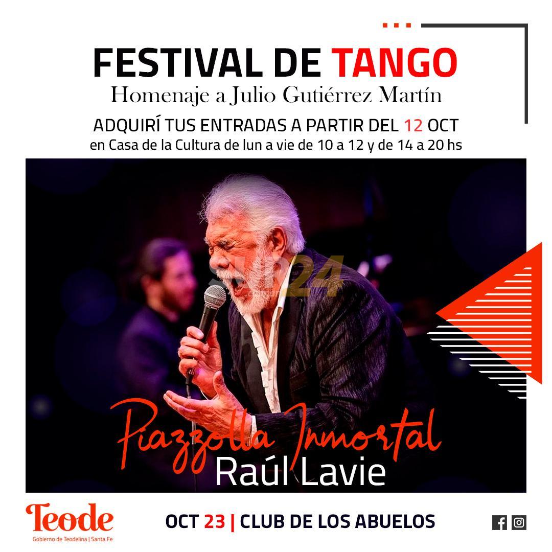 Raúl Lavié homenajeará a Astor Piazzola en Teodelina 