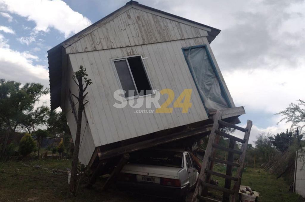 Fuerte viento provocó destrozos en la zona de Calamuchita