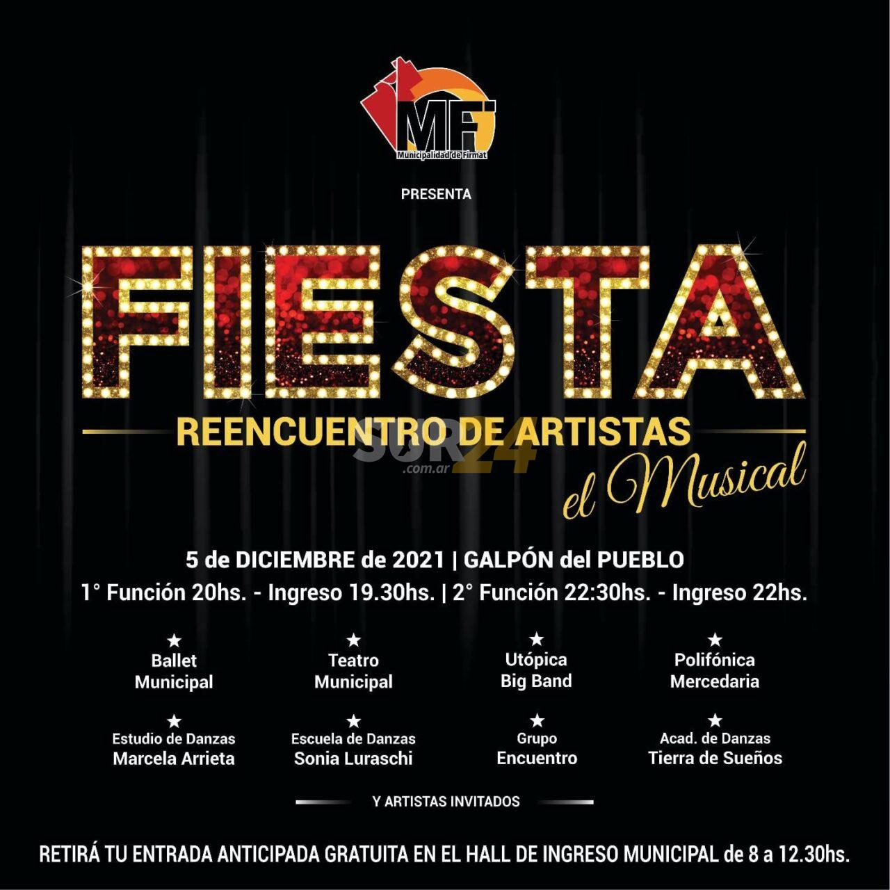 Fiesta reencuentro de artistas en Firmat: “El Musical”