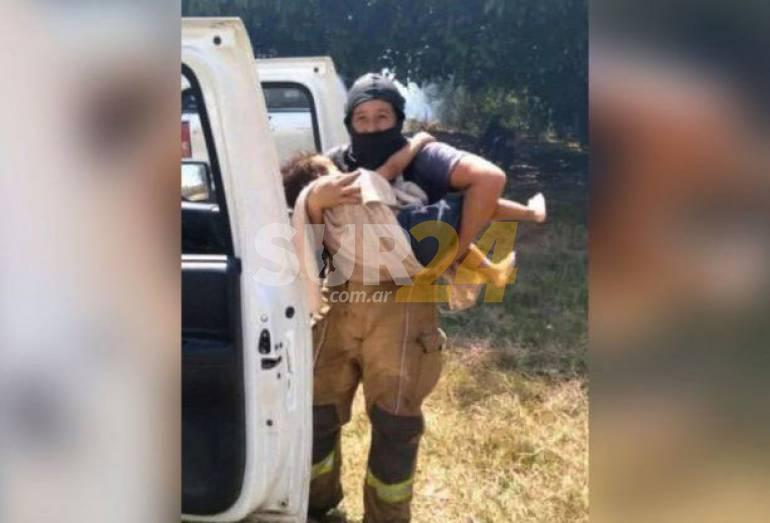 Héroe: una bombera salvó la vida de un nene atrapado en un incendio