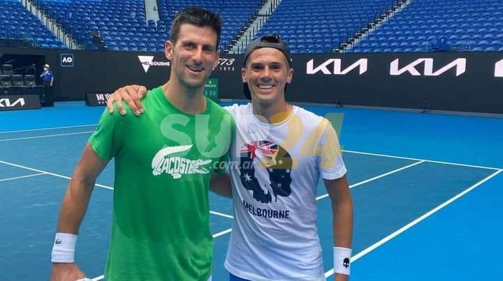 Fede Coria entrenó con Novak Djokovic antes del debut en el Abierto de Australia 