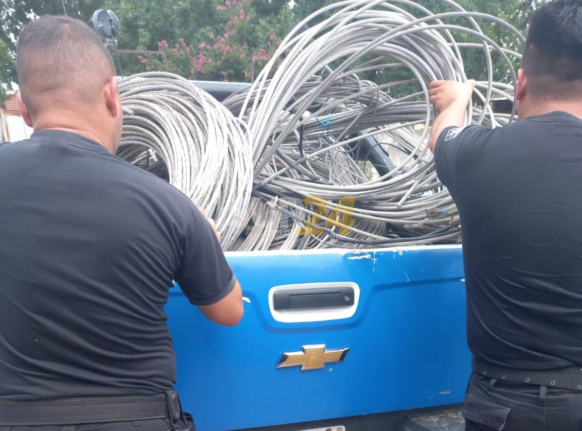 Teodelina: recuperan más de 15 rollos de cables robados de un depósito de la EPE