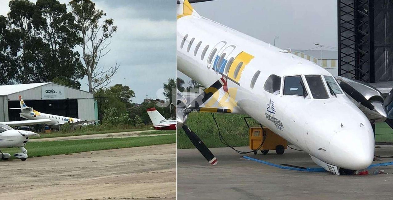 Un mecánico reparaba un avión, se le desplomó y lo aplastó