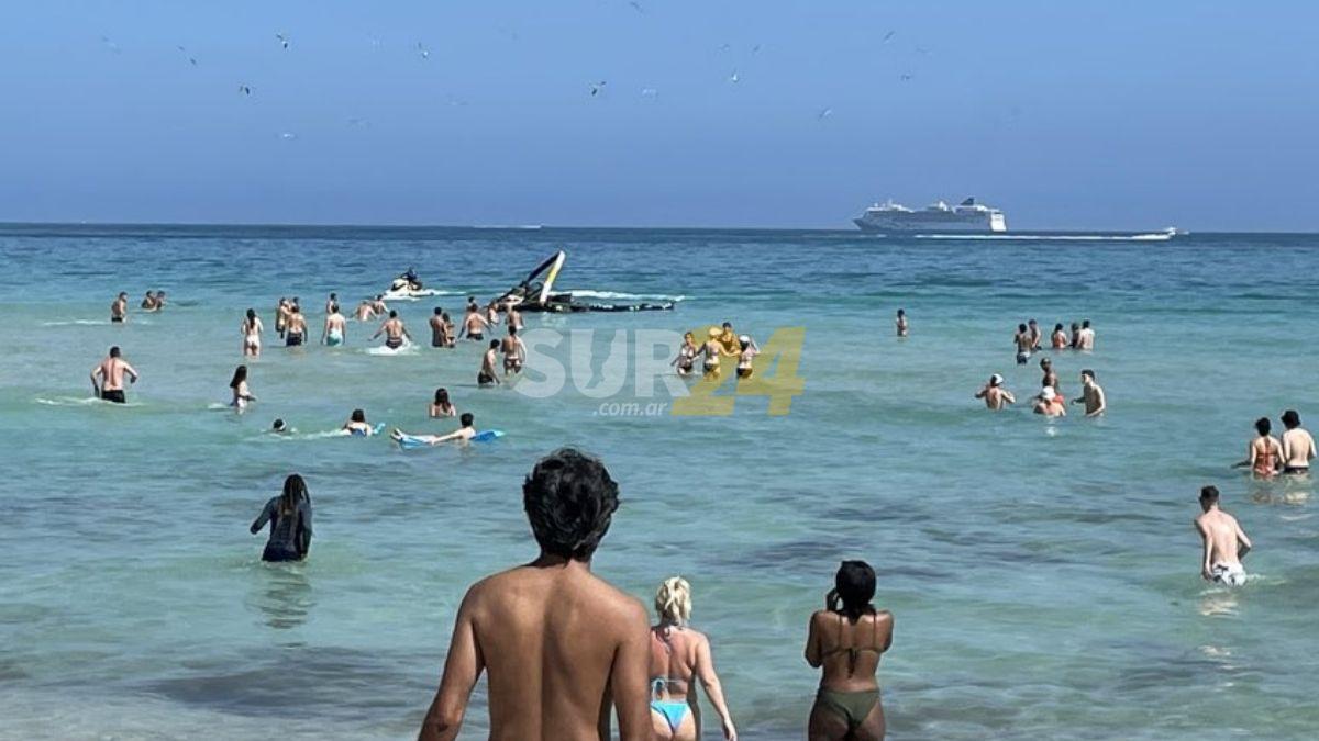 Video: un helicóptero se estrella cerca de bañistas en una playa de Miami Beach