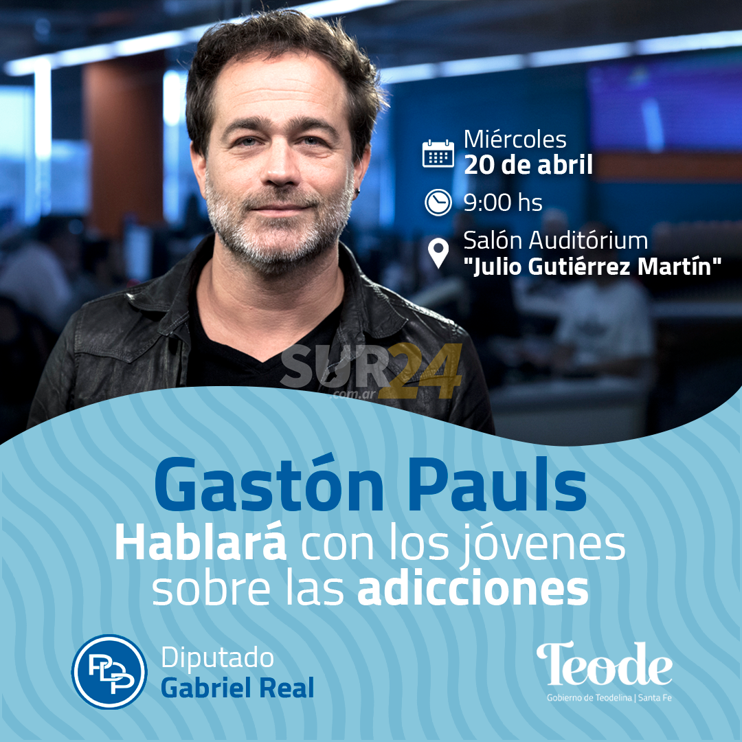Gastón Pauls brindará una charla sobre adicciones en Teodelina