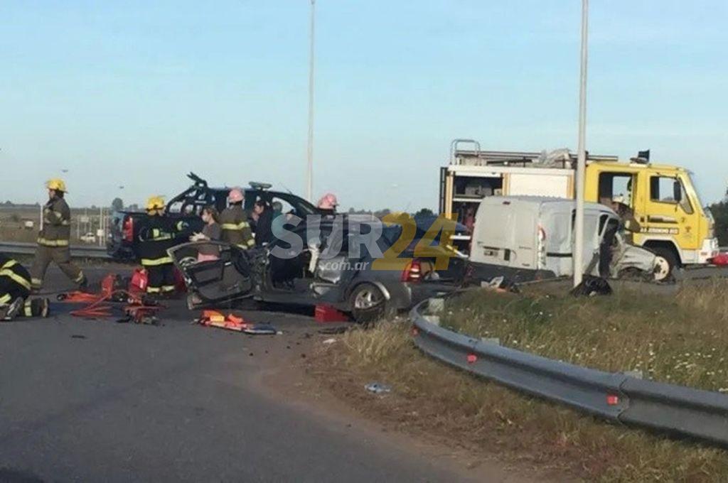 Traslado en helicóptero sanitario: heridos graves tras un choque en la Autopista Rosario-Córdoba