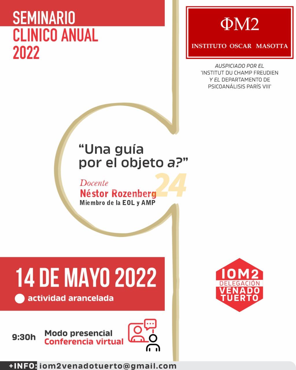 Segundo encuentro del Seminario Clínico Anual 2022 del Instituto Oscar Masotta