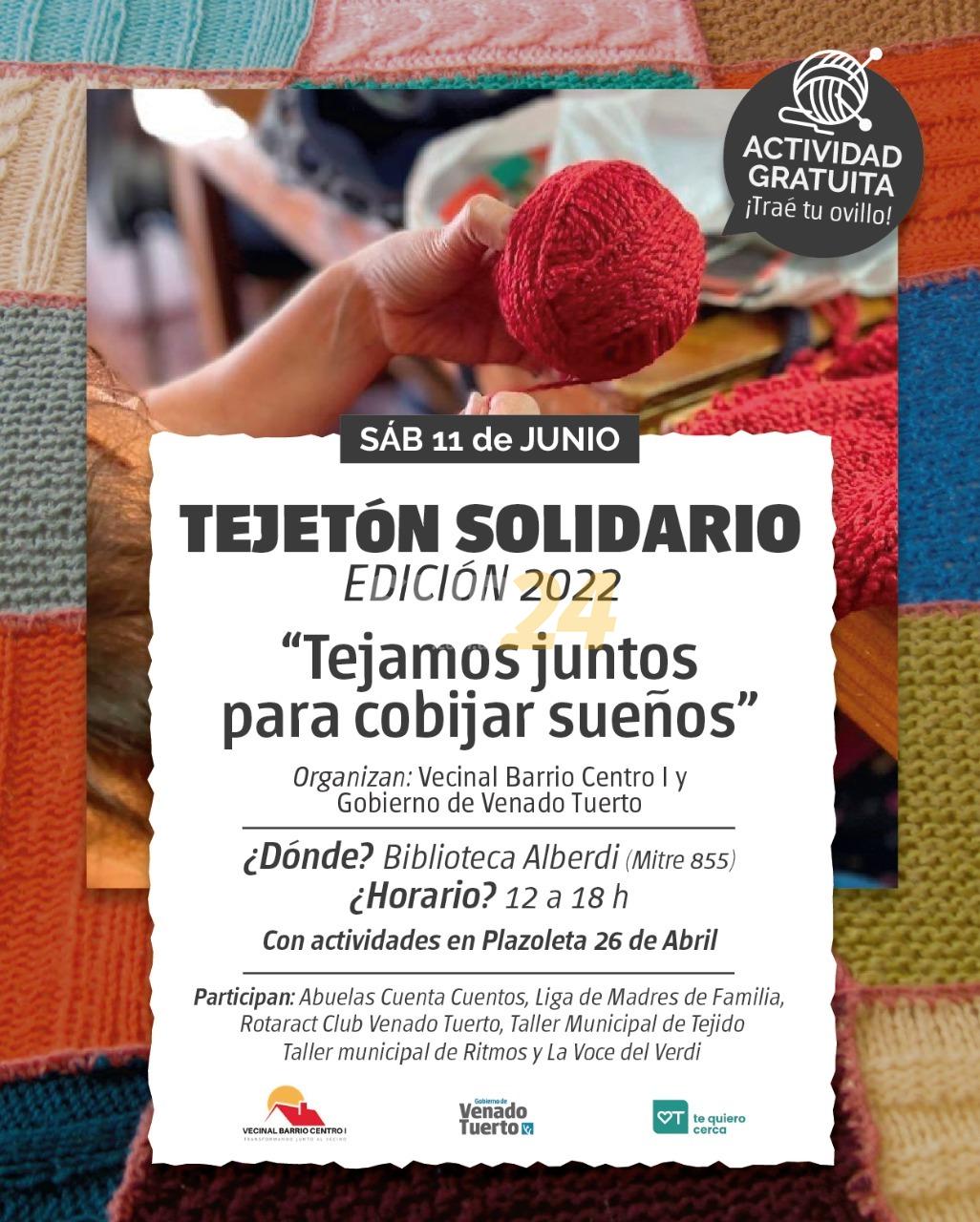“Tejetón Solidario” en Biblioteca Alberdi y plazoleta 26 de Abril 