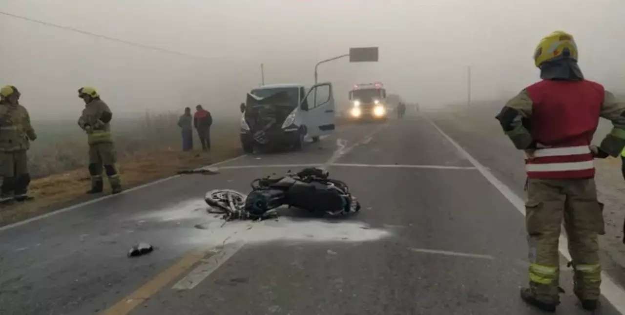 Un motociclista resultó herido en un choque sobre ruta 33 en Pérez 