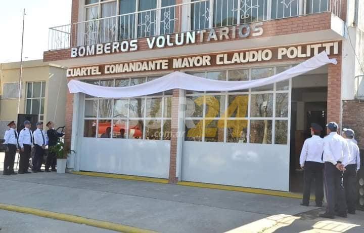 Merecido homenaje: el cuartel de Bomberos de Villa Cañás impuso el nombre de Claudio Politti