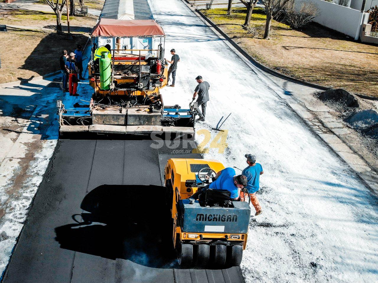 Teodelina: asfalto renovado en calle San Martín