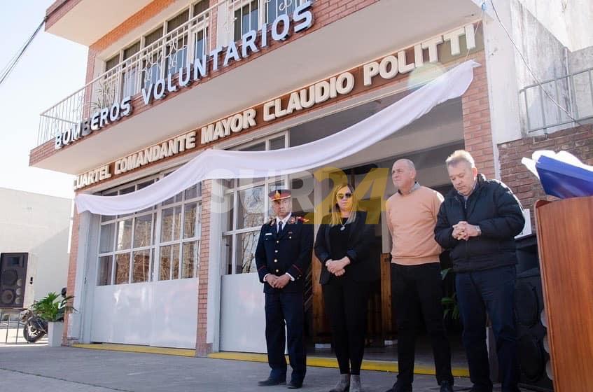 El cuartel de bomberos voluntarios ya lleva el nombre de Claudio Politti