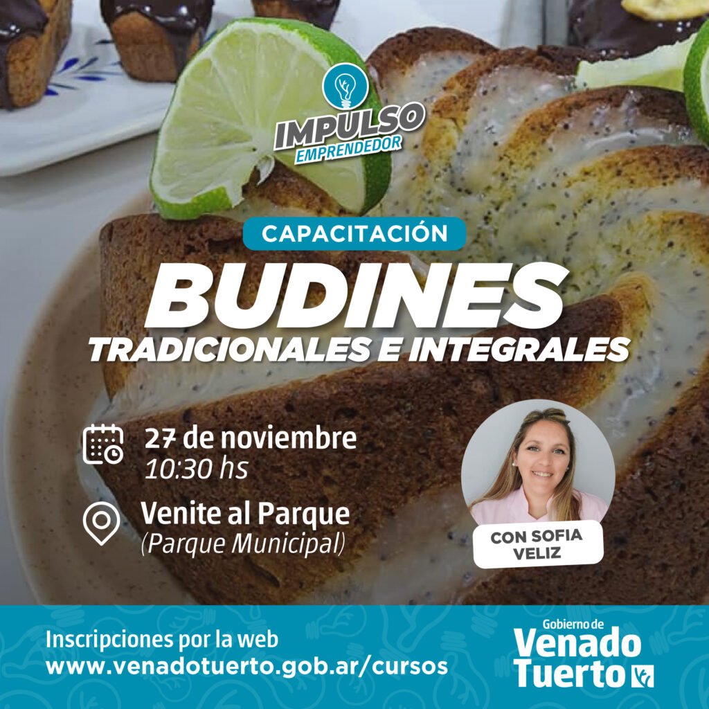 Sofía Véliz brindará un taller demostrativo para preparar budines