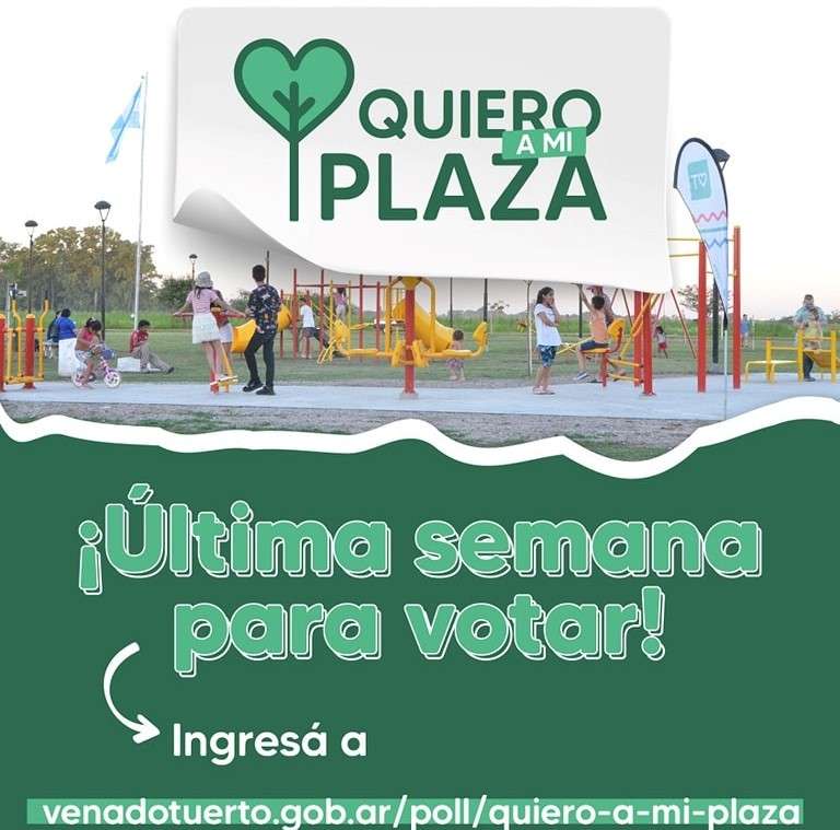 Hasta este viernes podrán votarse proyectos del programa “Quiero a mi Plaza”