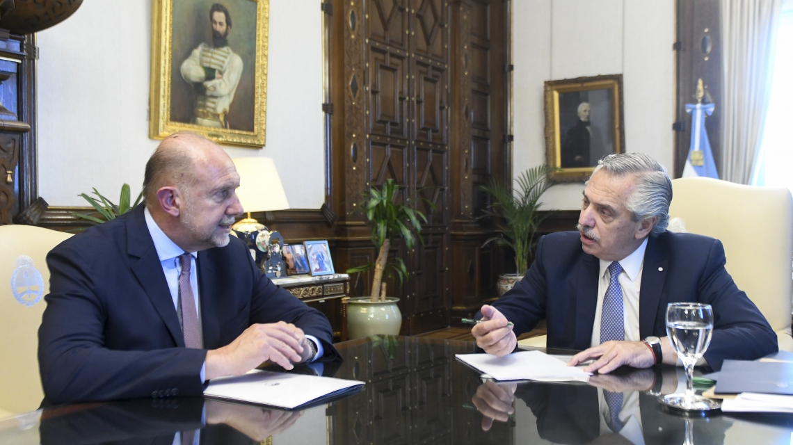 Omar Perotti se reunió con el presidente Alberto Fernández