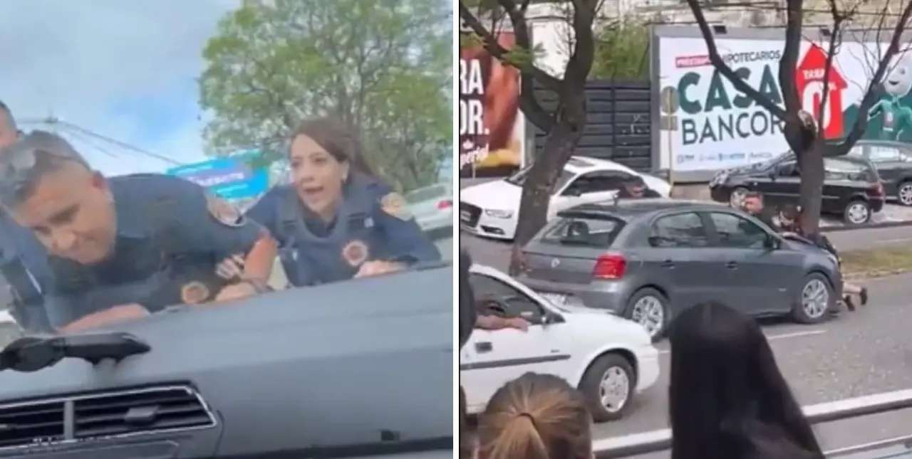 Video: se resistió a un control y arrastro a dos policías con el auto en los festejos de Navidad