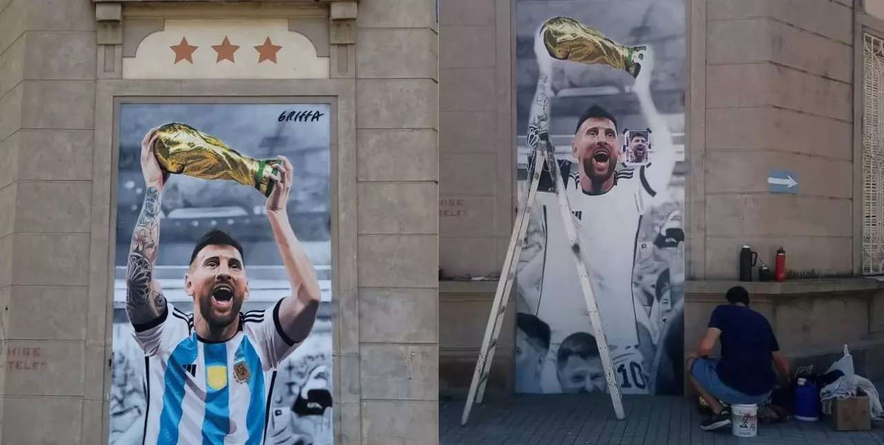 “Quedó de 10”: pintaron un mural de Messi en Casilda