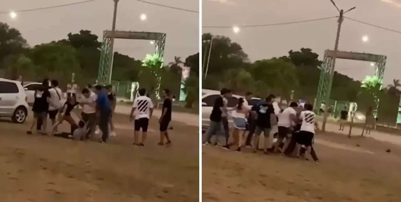 Video: un joven fue atacado brutalmente por un grupo de rugbiers en el carnaval de Corrientes
