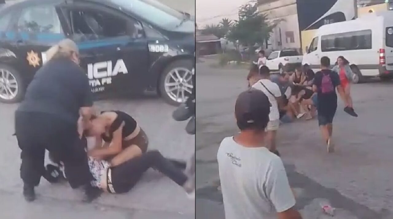 Es viral el video de una batalla campal a la salida de un boliche 