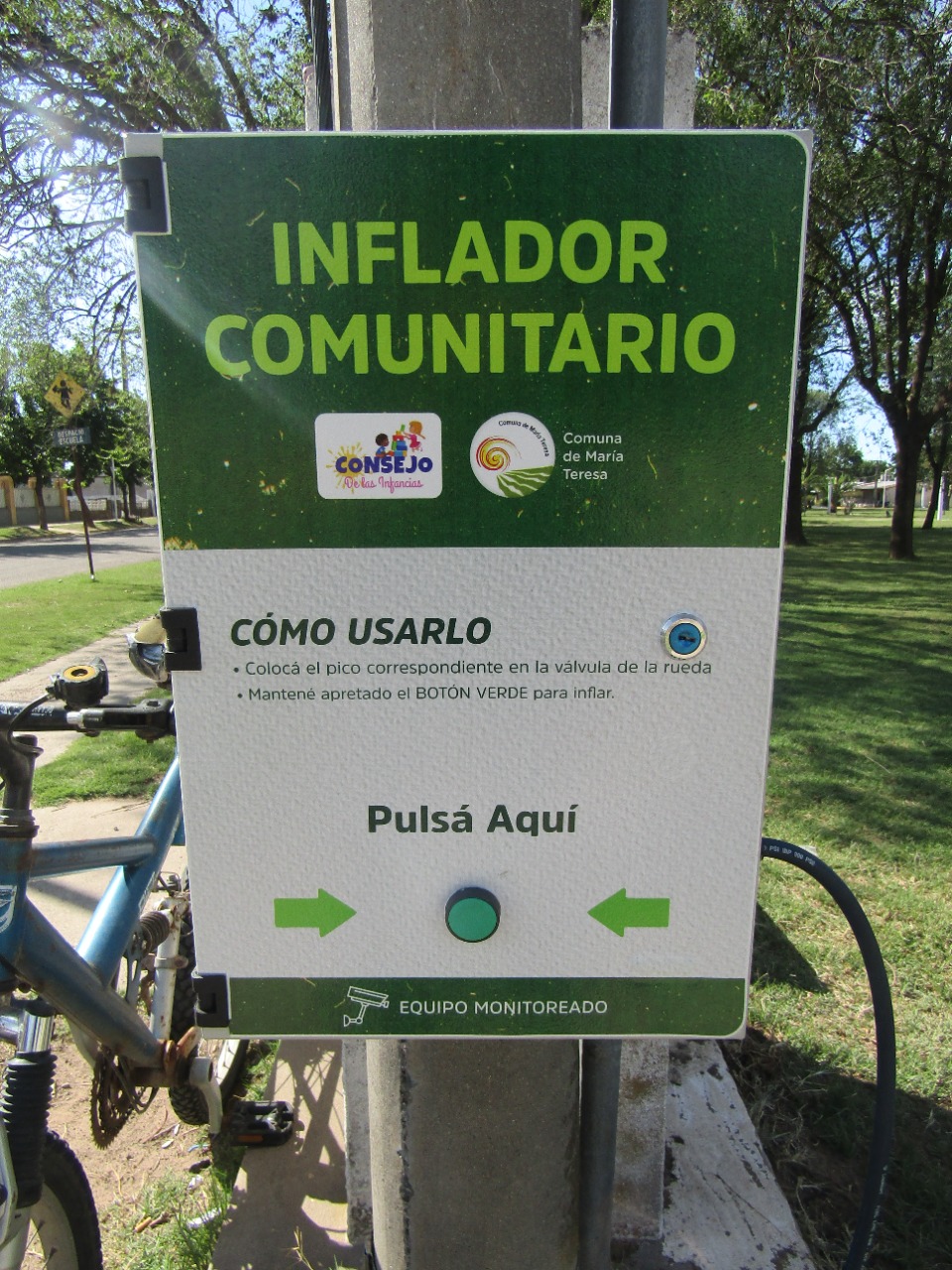 María Teresa: instalan un nuevo inflador comunitario