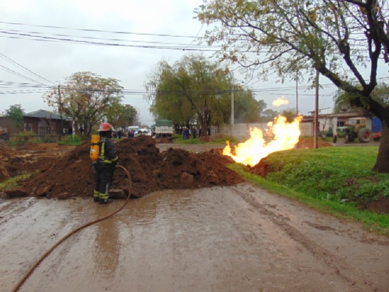Fuga de gas e incendio en Venado Tuerto