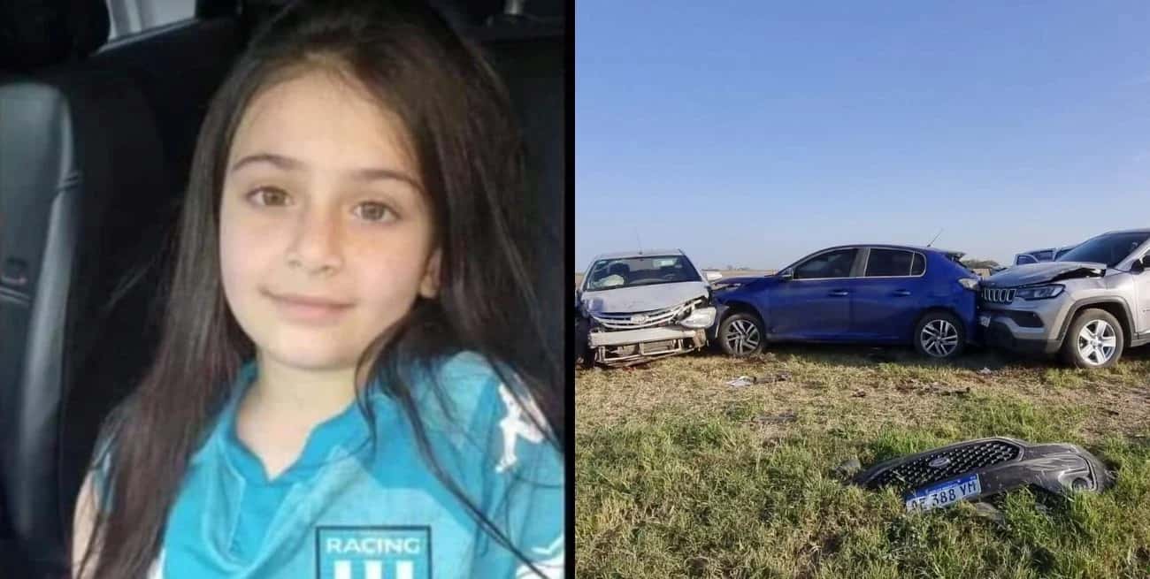 En la colisión se llevó la peor parte el vehículo en el que iba Delfina con su hermano y sus padres.