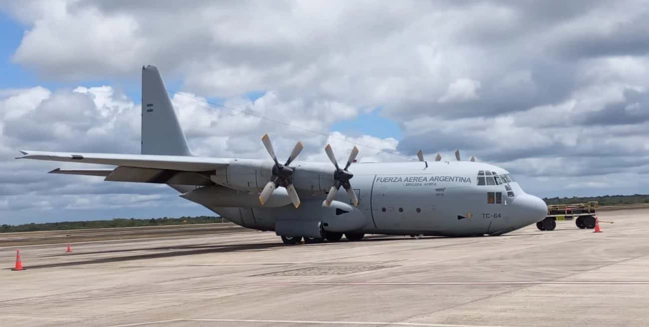 El C-130 Hércules TC-64 en Brasil tras el incidente.