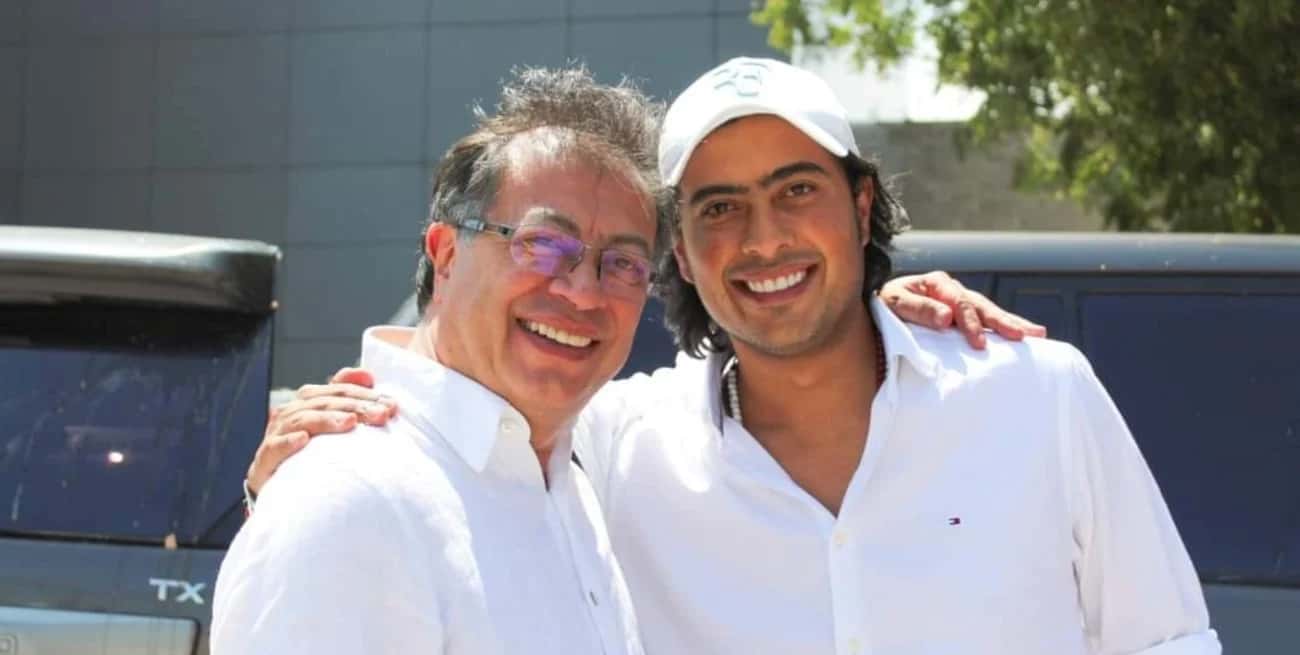 Gustavo Petro, presidente de Colombia, junto a su hijo Nicolás Petro Burgos . Crédito: Colprensa