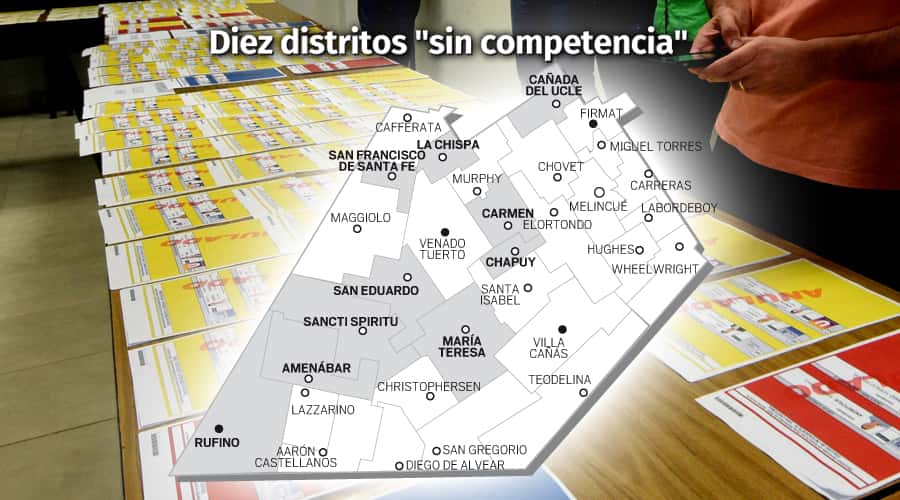 Aunque se debe votar igual, en una decena de distritos sólo hay un candidato para el Ejecutivo local. Infografía: Alejandro Moulins.