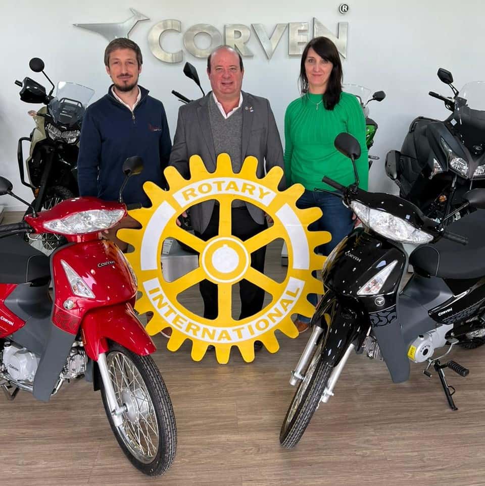 Rotary sorteará motos donadas por Corven para ampliar la tarea solidaria