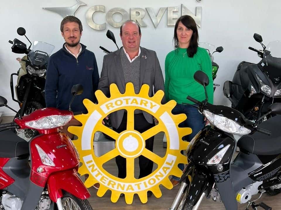 Rotary sorteará motos donadas por Corven para ampliar la tarea solidaria