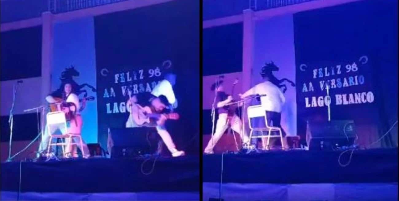 Video: subió al escenario a pegarle a los músicos y terminó desmayado