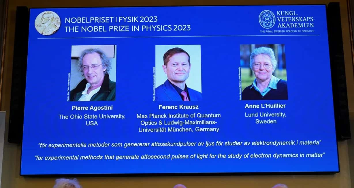 Nobel de Física a tres científicos que estudiaron la dinámica de los electrones en la materia