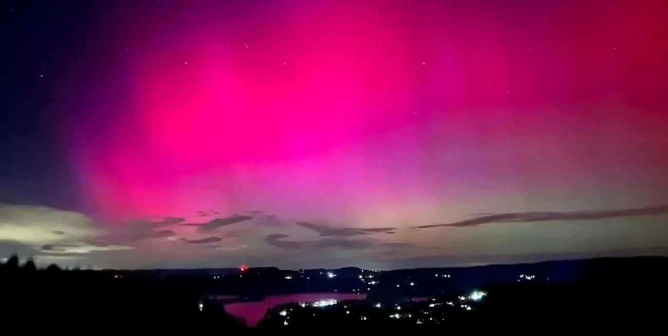 Video: se produjeron auroras boreales en sectores inéditos de Europa tras una gran tormenta solar