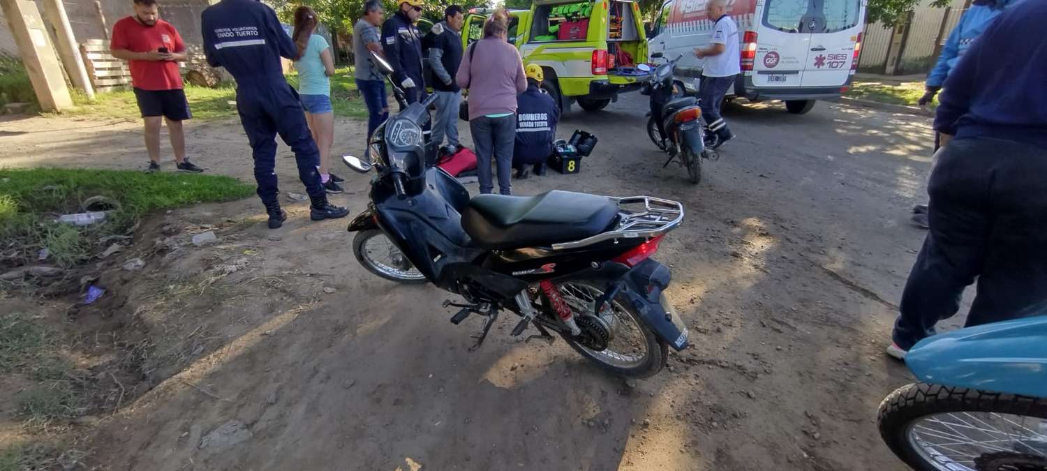 Venado Tuerto: una mujer trasladada al hospital tras choque entre motos