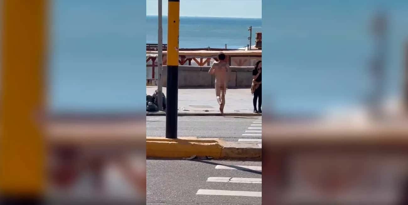 Video: detuvieron a un ruso por correr desnudo por Mar del Plata