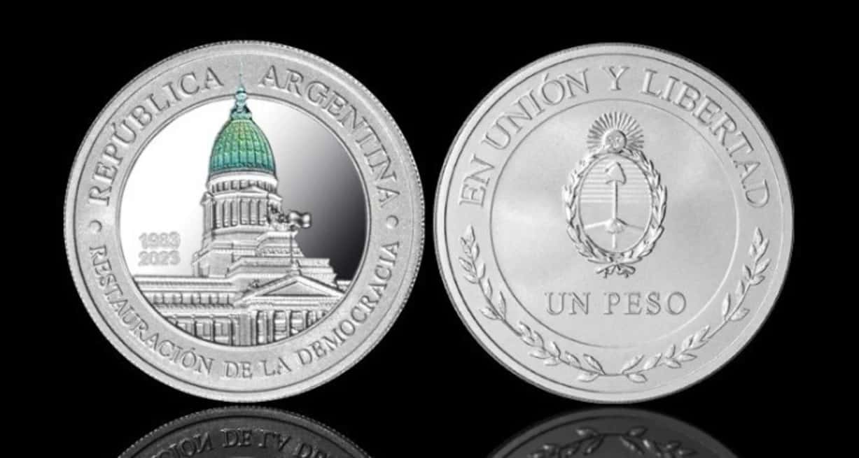 Esta es la nueva moneda de plata por el 40° Aniversario de la Restauración de la Democracia