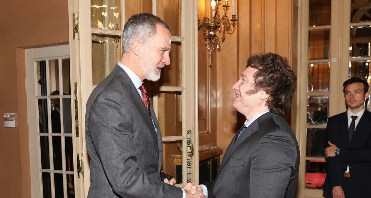 Javier Milei durante su encuentro con el el Rey Felipe VI de España. Crédito: @CasaReal