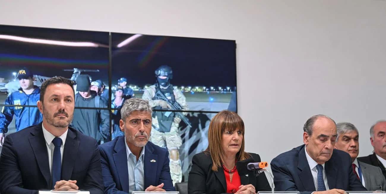 Patricia Bullrich brindó una conferencia luego de la detención de familiares del líder narco Fito en Córdoba. Crédito: Télam.