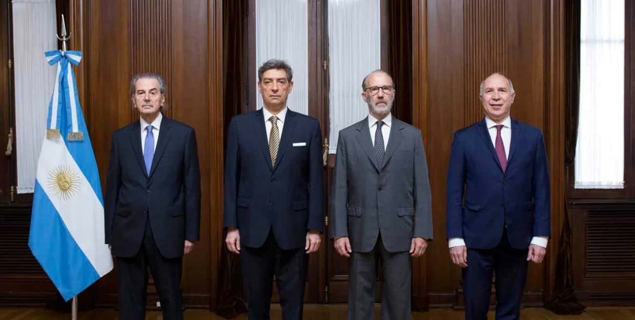 De izquierda a derecha: Juan Carlos Maqueda, Horacio Rosatti, Carlos Rosenkrantz, Ricardo Lorenzetti