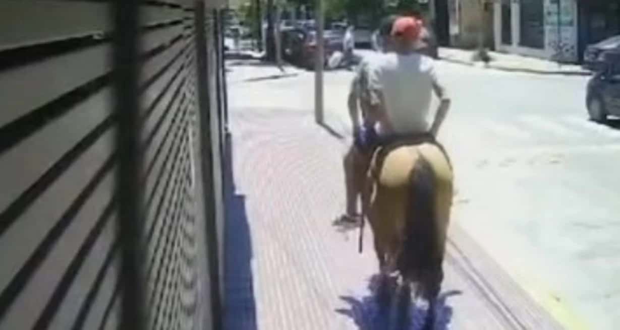 (Video) Buenos Aires: a caballo, asaltaron a una mujer y escaparon al galope