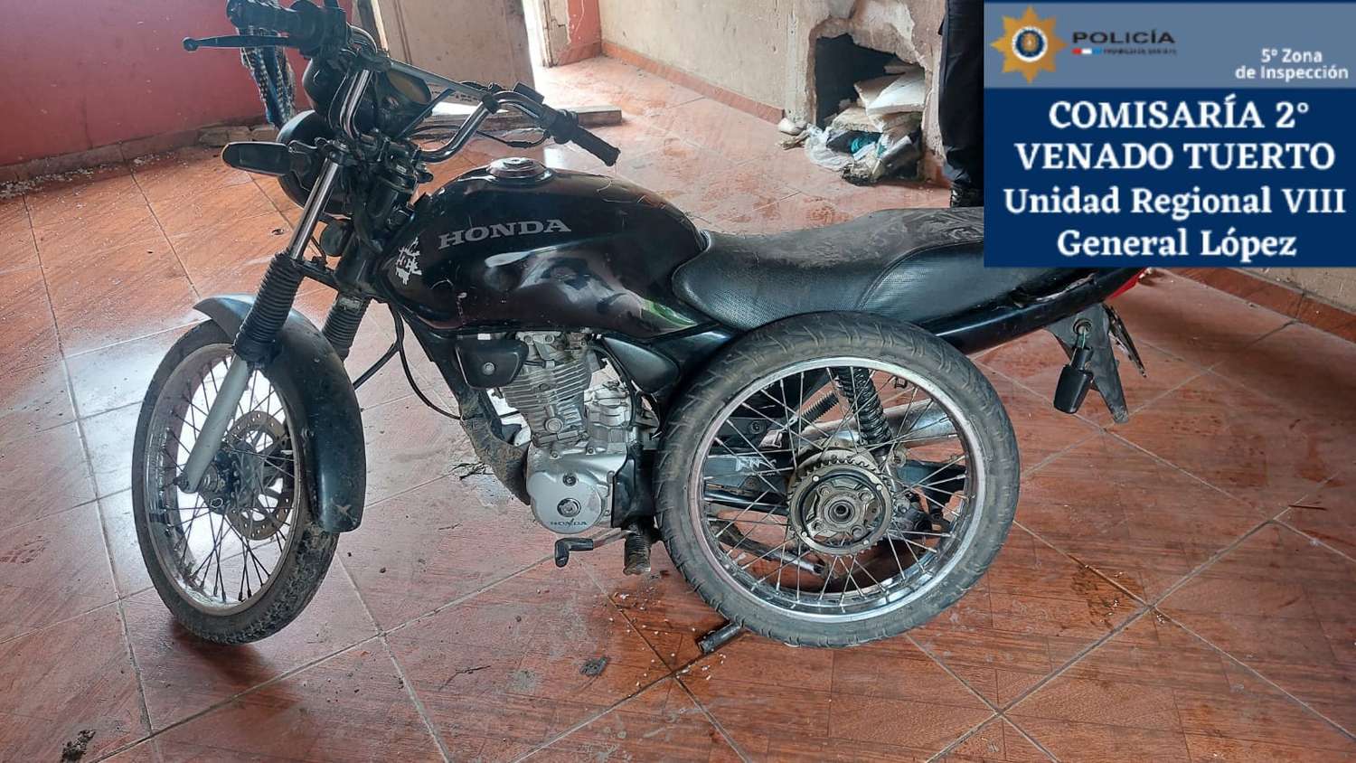 La Policía recuperó un moto robada en Venado Tuerto