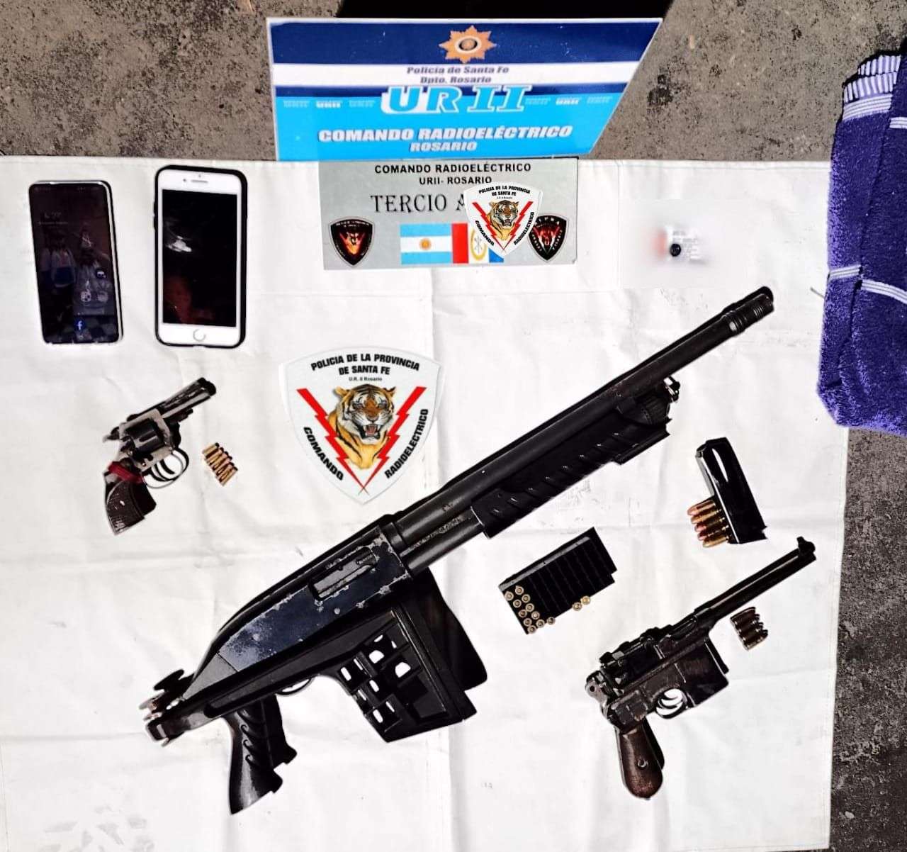 Seis personas demoradas y secuestro de armas de fuego, municiones y celulares. Foto: GSF