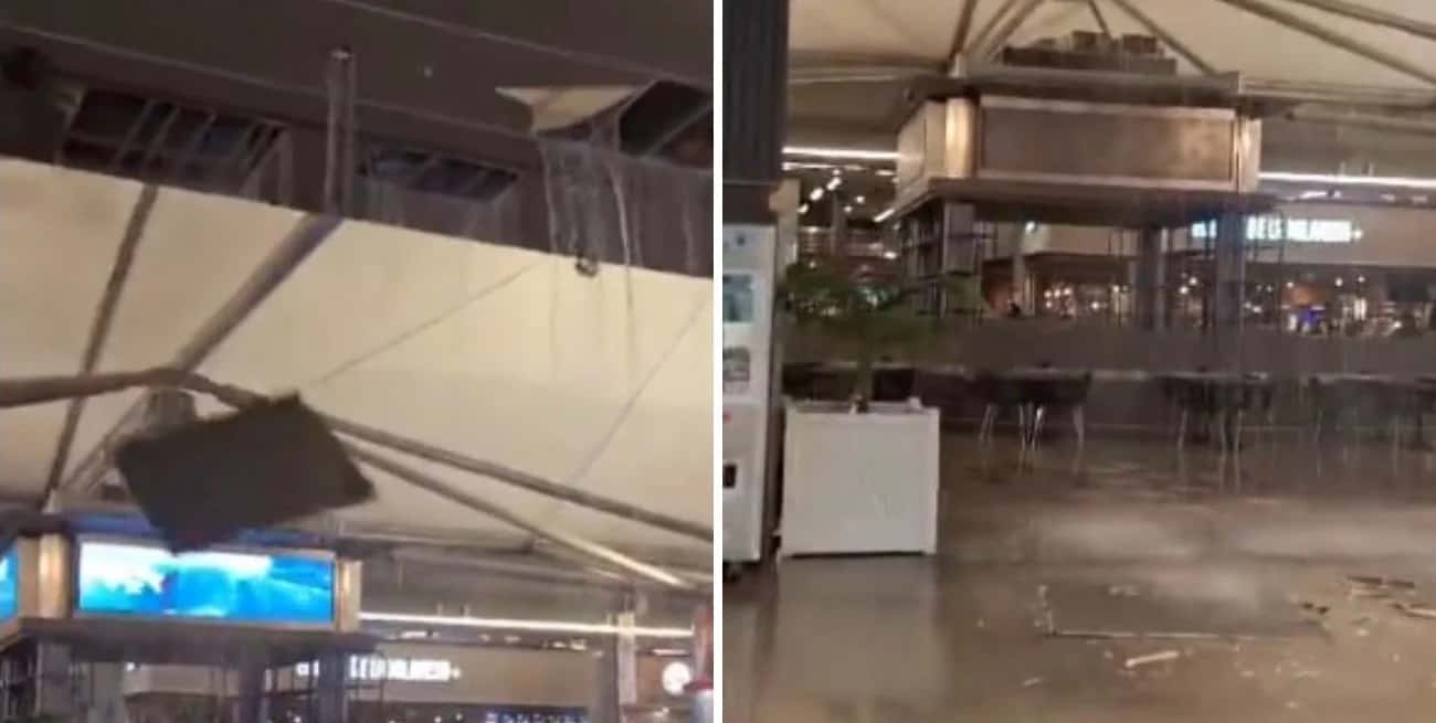 Video: se inundó un shopping en Buenos Aires tras el temporal