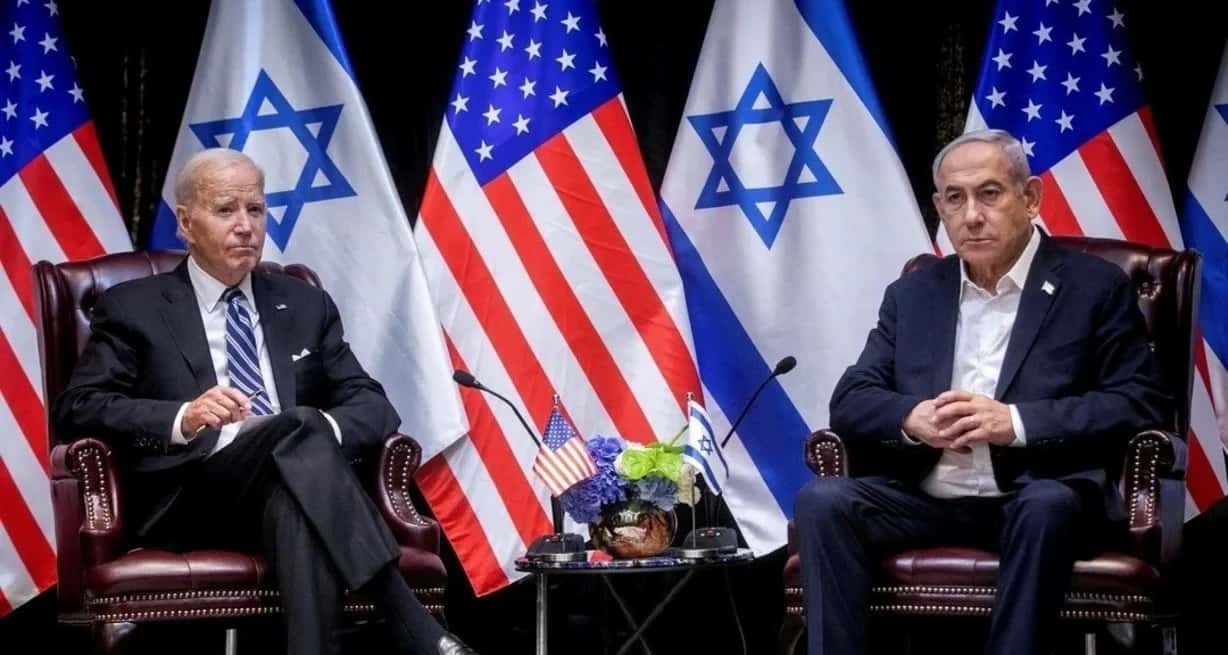 Apoyo estadounidense, pero crítico... La imagen de Biden y Netanyahu es de Archivo. Foto NA: Miriam Alster/Pool via REUTERS