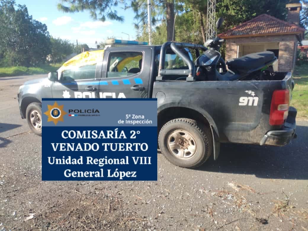 Venado Tuerto: la policía recuperó una moto robada